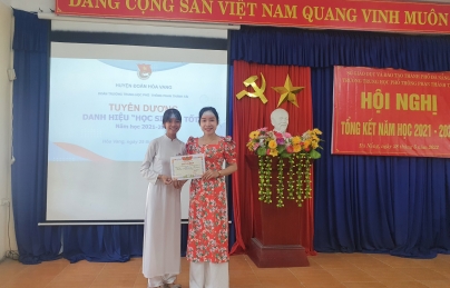 ĐOÀN TRƯỜNG THPT PHAN THÀNH TÀI TỔ CHỨC LỄ TUYÊN DƯƠNG HỌC SINH 3 TỐT NĂM HỌC 2021-2022