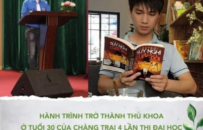 HÀNH TRÌNH TRỞ THÀNH THỦ KHOA Ở TUỔI 30 CỦA CHÀNG TRAI 4 LẦN THI ĐẠI HỌC