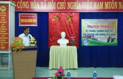 Đoàn xã Hòa Nhơn tổ chức truyền thông về phòng chống bạo lực đối với trẻ em trong gia đình